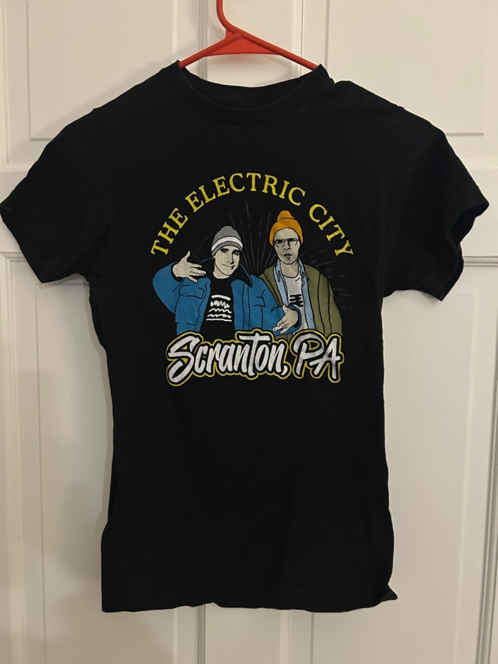 The Electric City Scranton PA Graphic Tee - Black with Yellow & Blue